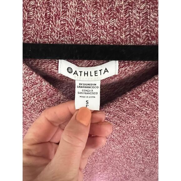 Athleta Vital VNeck Tunic, Small, pink/red, wool & cashmere - Picture 3 of 10